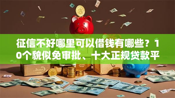 征信不好哪里可以借钱有哪些？10个貌似免审批、十大正规贷款平台排名不分先后合集