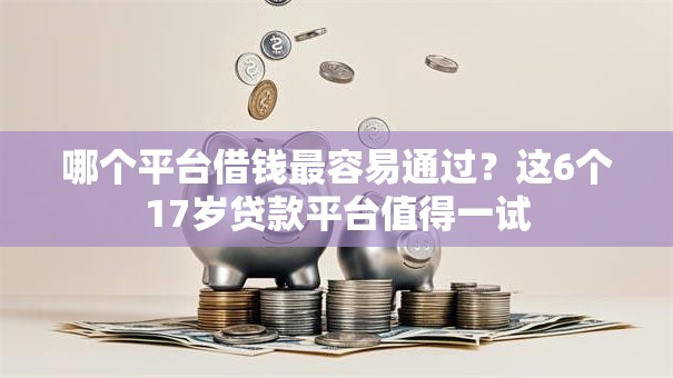 哪个平台借钱最容易通过？这6个17岁贷款平台值得一试