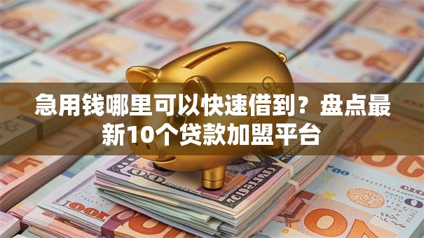 急用钱哪里可以快速借到？盘点最新10个贷款加盟平台