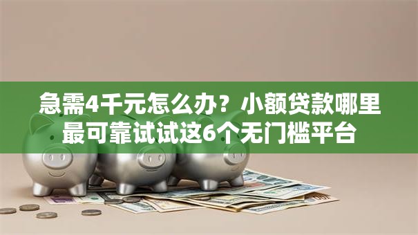 急需4千元怎么办？小额贷款哪里最可靠试试这6个无门槛平台