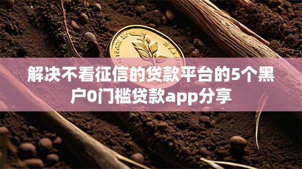 解决不看征信的贷款平台的5个黑户0门槛贷款app分享