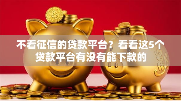 不看征信的贷款平台？看看这5个贷款平台有没有能下款的