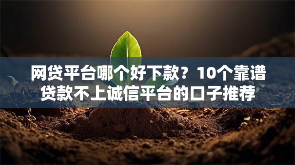 网贷平台哪个好下款？10个靠谱贷款不上诚信平台的口子推荐