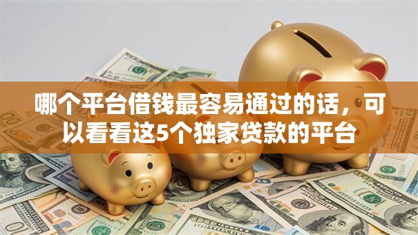 哪个平台借钱最容易通过的话，可以看看这5个独家贷款的平台