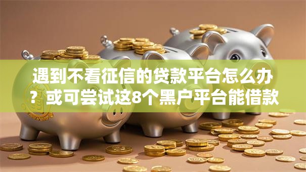 遇到不看征信的贷款平台怎么办？或可尝试这8个黑户平台能借款
