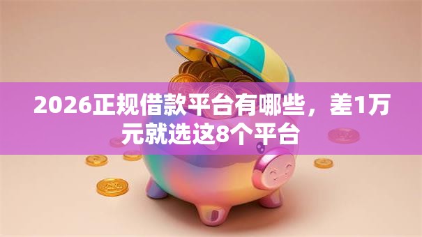2026正规借款平台有哪些，差1万元就选这8个平台
