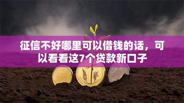 征信不好哪里可以借钱的话，可以看看这7个贷款新口子