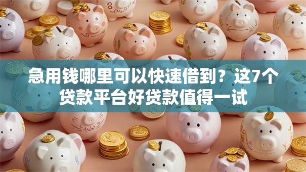 急用钱哪里可以快速借到?这7个贷款平台好贷款值得一试 急用钱哪里可以快速借到?这7个贷款平台好贷款值得一试