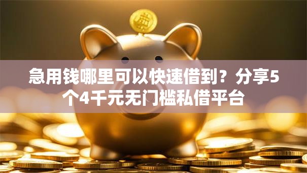 急用钱哪里可以快速借到？分享5个4千元无门槛私借平台