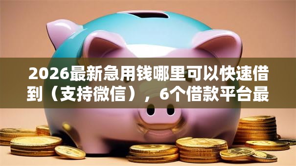 2026最新急用钱哪里可以快速借到（支持微信），6个借款平台最安全可靠利息低无私分享