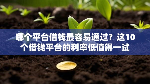 哪个平台借钱最容易通过？这10个借钱平台的利率低值得一试